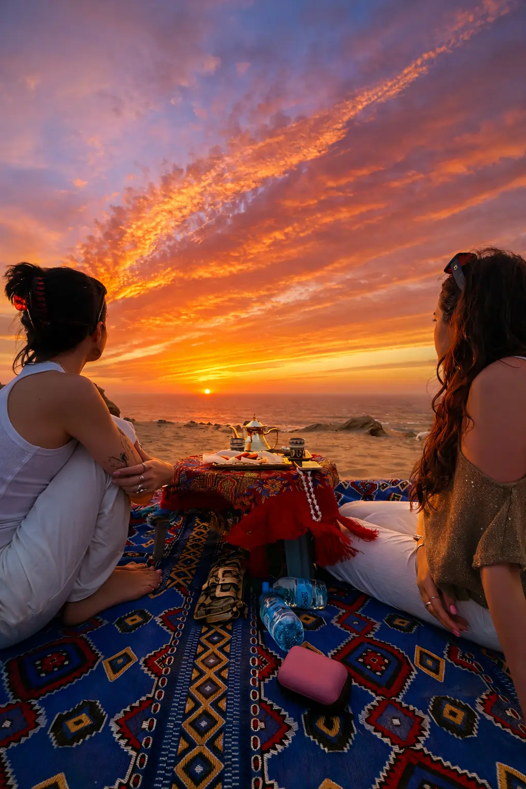 Traditional Moroccan mint tea in the desert